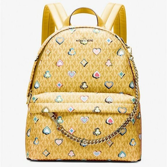 Michael Kors Slater Medium Printed Signature Logo Backpack NWT - Picture 1 of 3